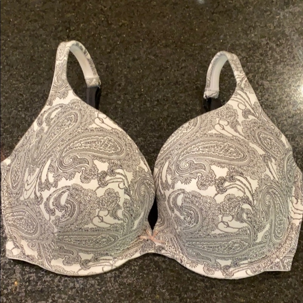 Cacique 38 G black and white paisley bra new w/o t
